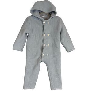 Mebi Baby Seed Stitch Knit Pram Suit Romper Hood One Piece Sweater 24 Months